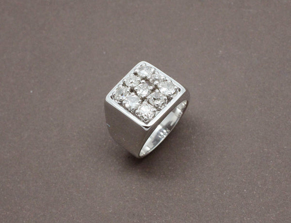 Chevalière Diamants Or Blanc