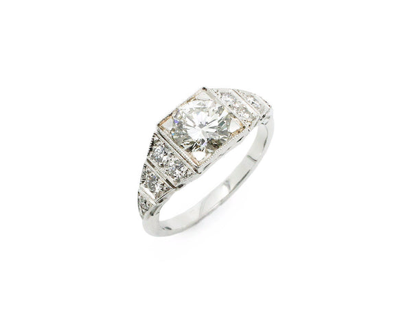 Bague Création Benoit Joaillier "Chevalière Art Déco" Diamant 1,08ct