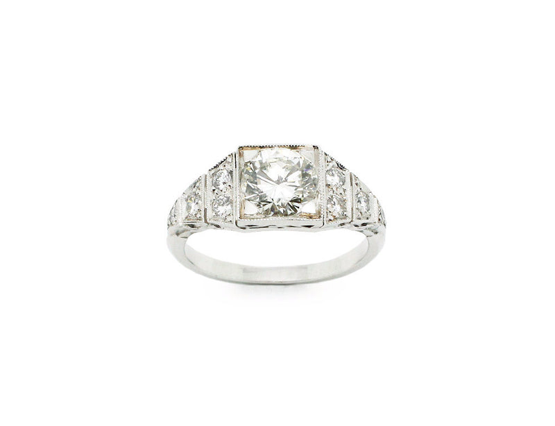 Bague Création Benoit Joaillier "Chevalière Art Déco" Diamant 1,08ct