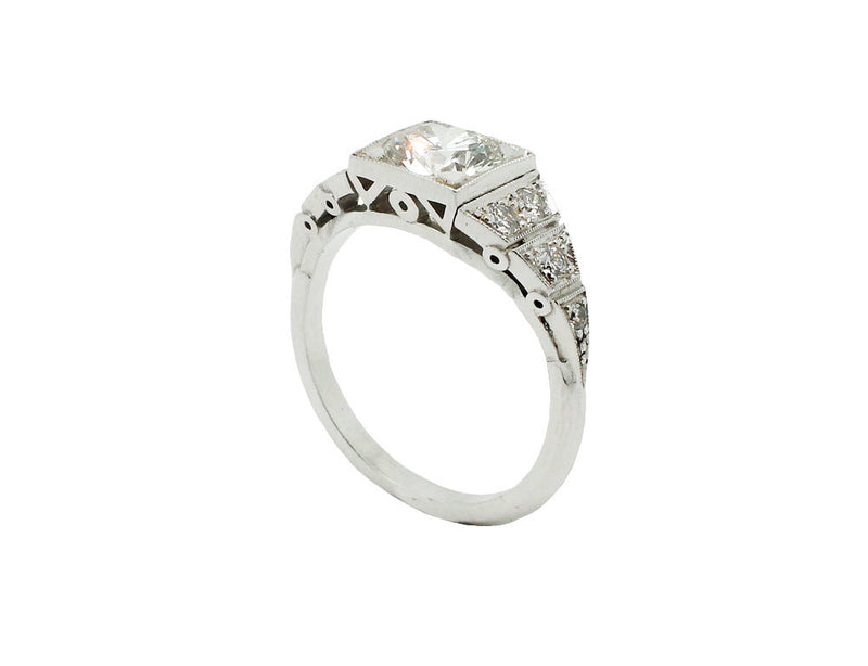 Bague Création Benoit Joaillier "Chevalière Art Déco" Diamant 1,08ct