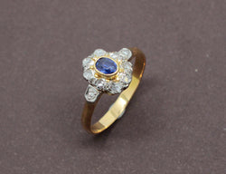 Bague Ancienne Saphir et Diamants