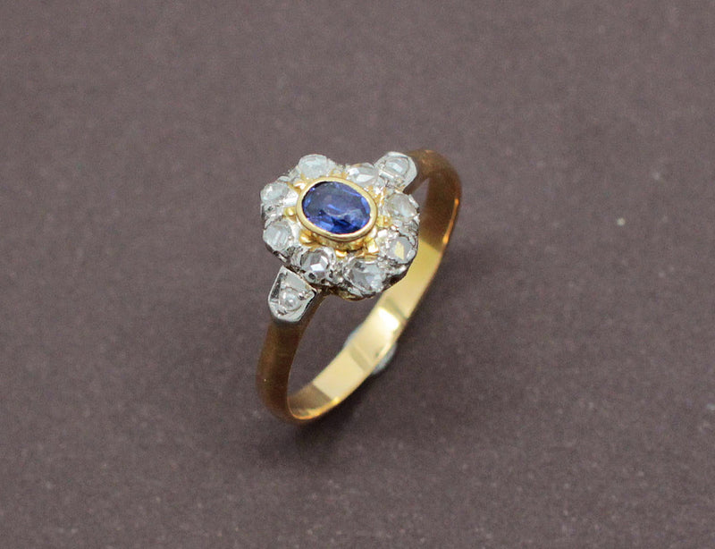 Bague Ancienne Saphir et Diamants