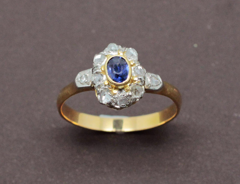 Bague Ancienne Saphir et Diamants