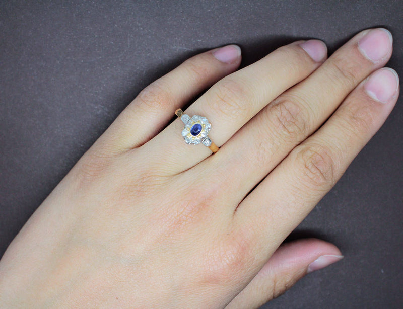 Bague Ancienne Saphir et Diamants