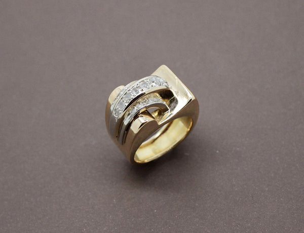 Bague Tank Or et Diamants