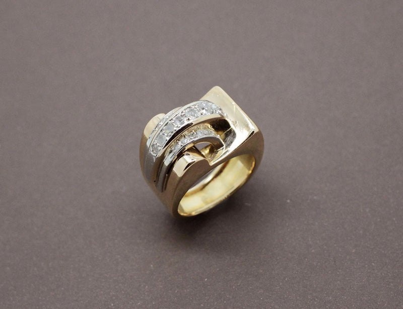 Bague Tank Or et Diamants
