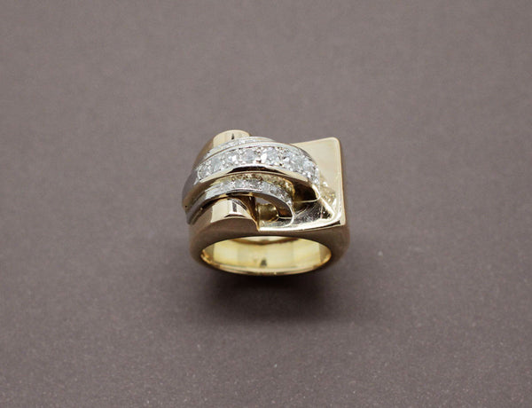 Bague Tank Or et Diamants