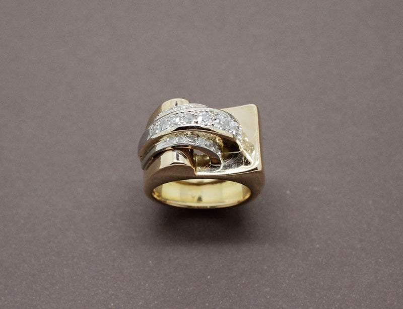 Bague Tank Or et Diamants