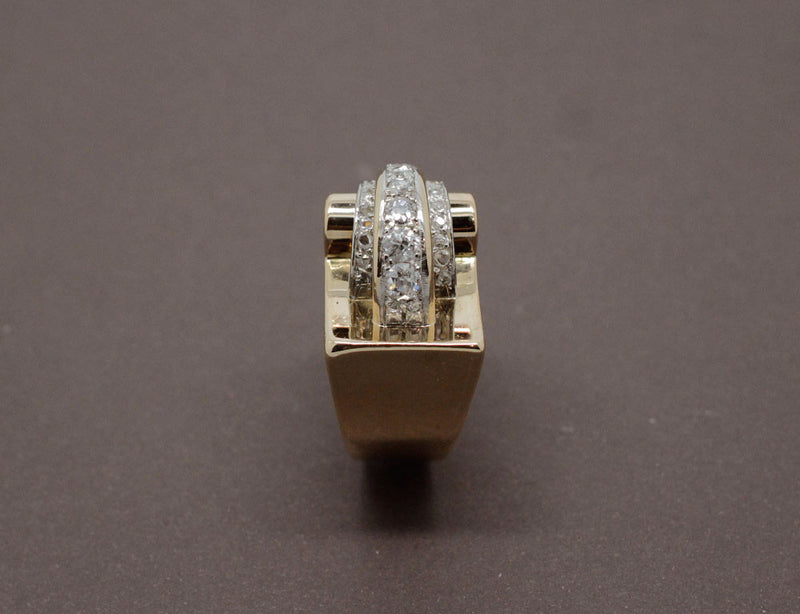 Bague Tank Or et Diamants