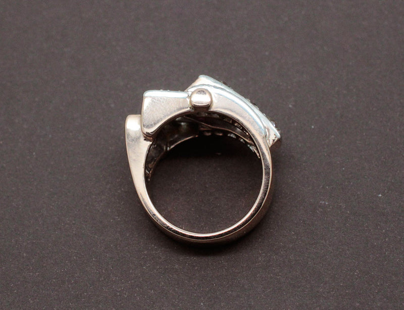 Bague Art Déco Diamants Rubis et Or Rose