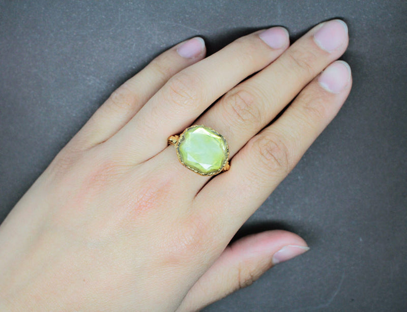 Bague 19e siècle Citrine et Or Jaune