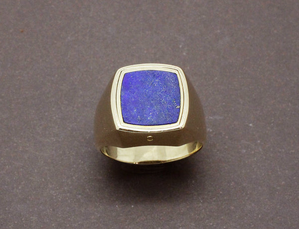 Bague Chevalière Rotary Club Lapis Lazuli et Or Jaune