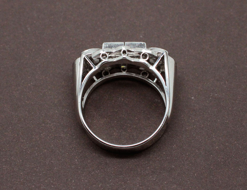 Bague Art Déco Diamants et Or Blanc