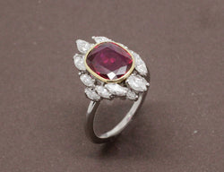Bague Rubis Naturel Certifié et Diamants