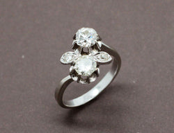 Bague Toi et Moi Ancienne Diamants 1 Carat
