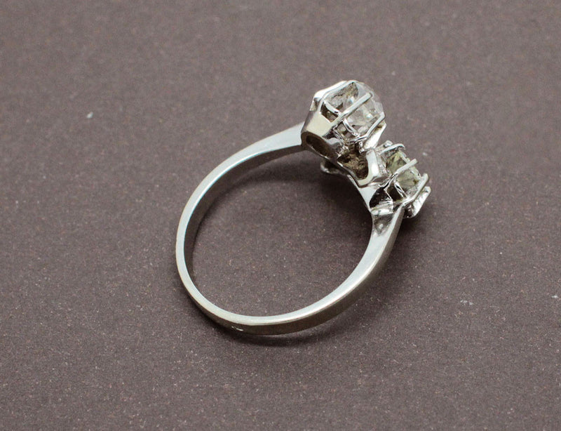 Bague Toi et Moi Ancienne Diamants 1 Carat