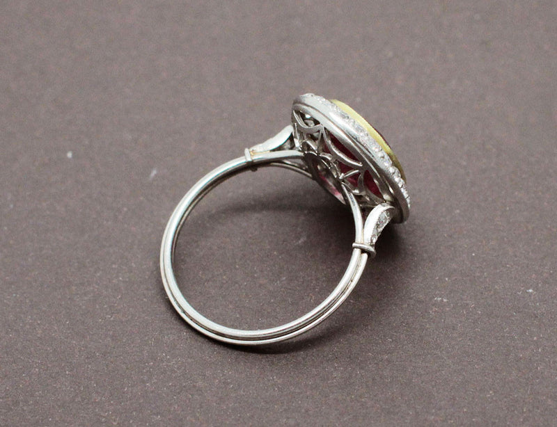 Bague Rubis Diamants Platine et Or