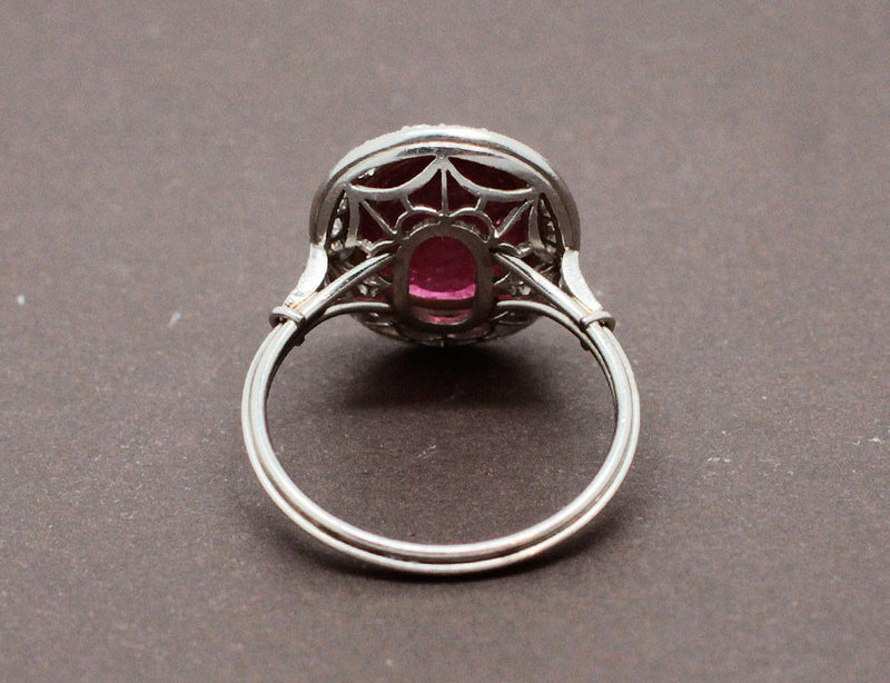 Bague Rubis Diamants Platine et Or