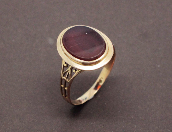 Bague 1900 Agate et Or