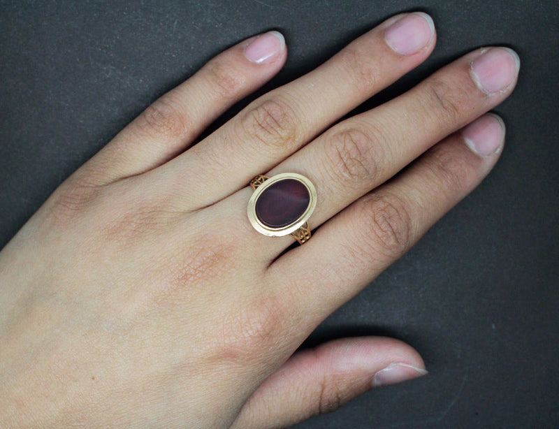 Bague 1900 Agate et Or