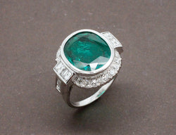 Bague Art Déco Emeraude 4,14cts