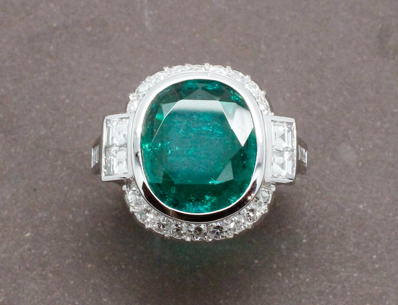 Bague Art Déco Emeraude 4,14cts
