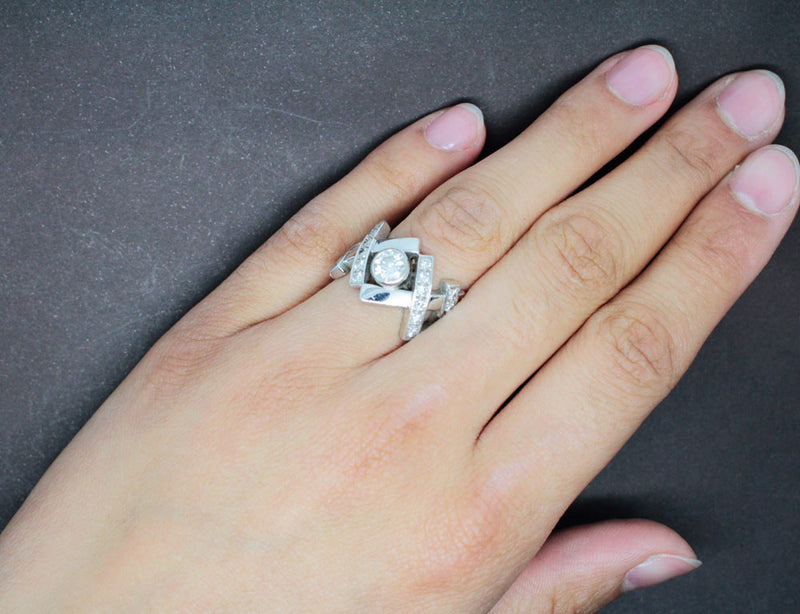 Bague Diamants 1 Carat et Or Blanc