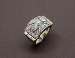 Bague Art Déco Diamants Platine et Or