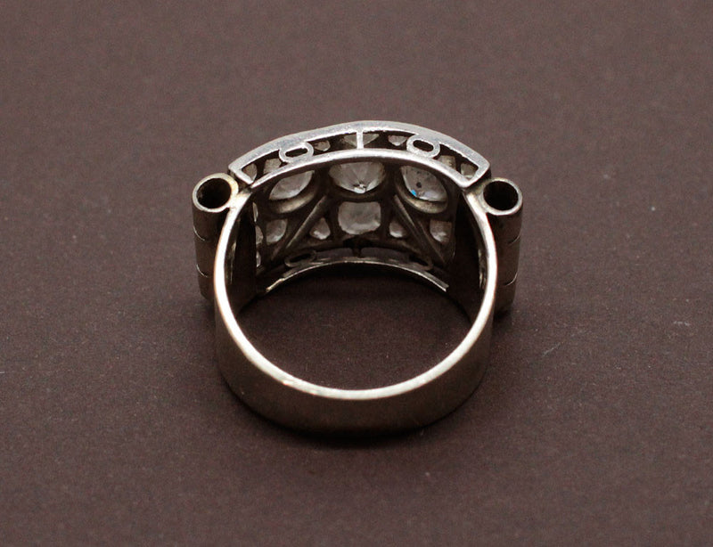 Bague Art Déco Diamants Platine et Or