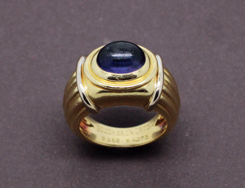 Bague "Jaïpur" signée Boucheron deux Ors et Iolite