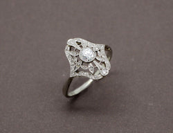Bague Art Déco Or Blanc et Diamants