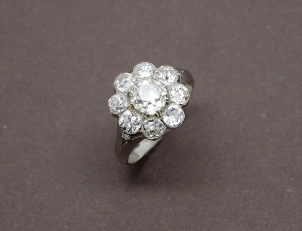 Bague Marguerite Diamants et Or Blanc