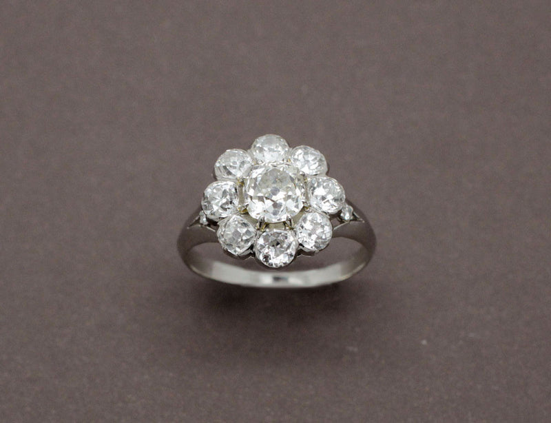 Bague Marguerite Diamants et Or Blanc