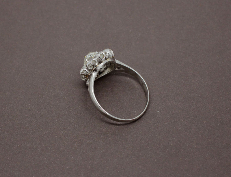 Bague Marguerite Diamants et Or Blanc