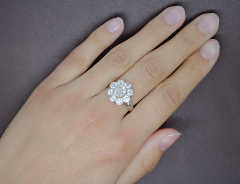 Bague Marguerite Diamants et Or Blanc