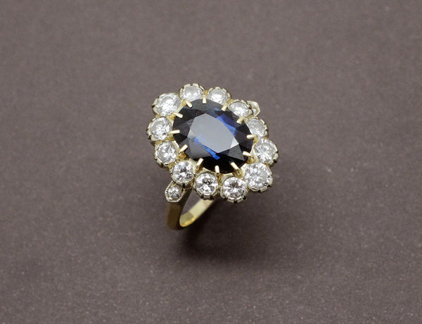 Bague Pompadour Saphir et Diamants