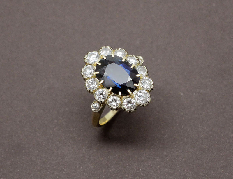 Bague Pompadour Saphir et Diamants