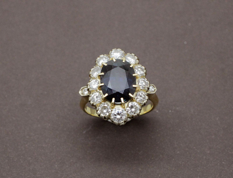 Bague Pompadour Saphir et Diamants
