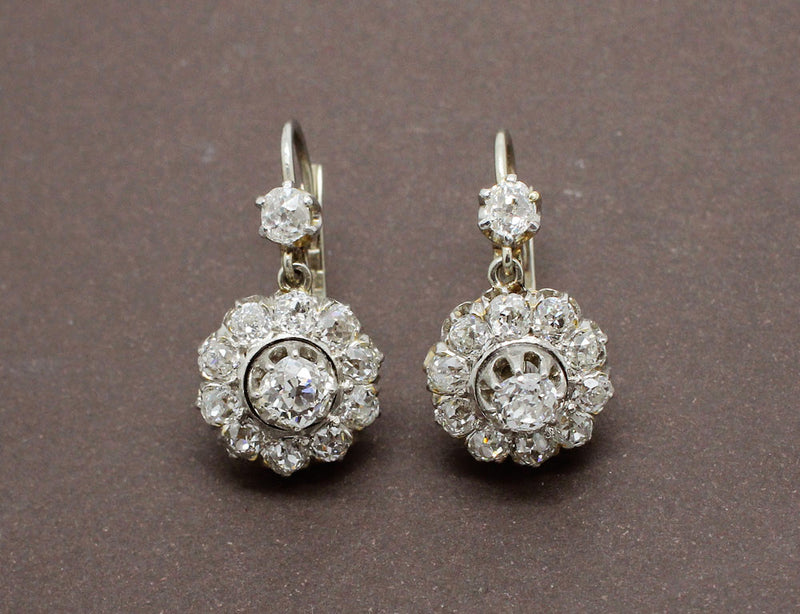 Dormeuses anciennes en diamants
