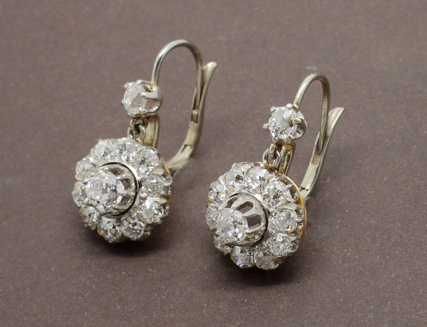 Dormeuses anciennes en diamants