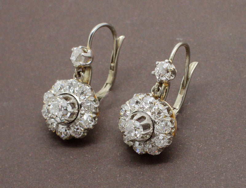 Dormeuses anciennes en diamants