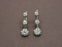 Dormeuses Anciennes en Diamants Or et Platine