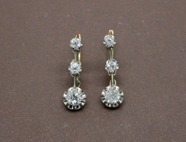 Dormeuses Anciennes en Diamants Or et Platine