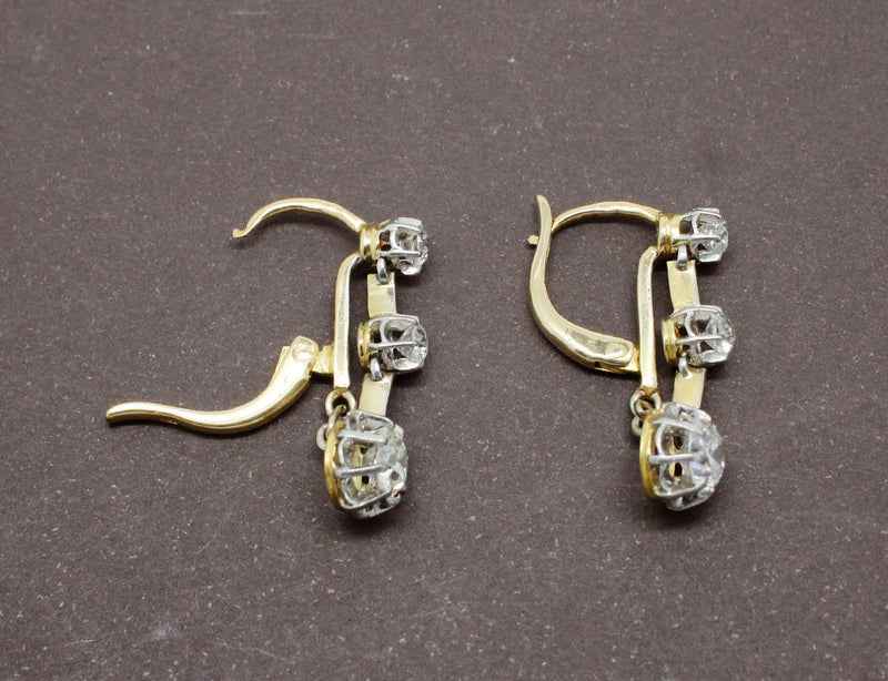 Dormeuses Anciennes en Diamants Or et Platine