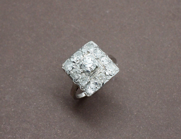Bague Plateau Art Déco Diamants