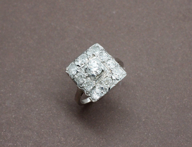 Bague Plateau Art Déco Diamants