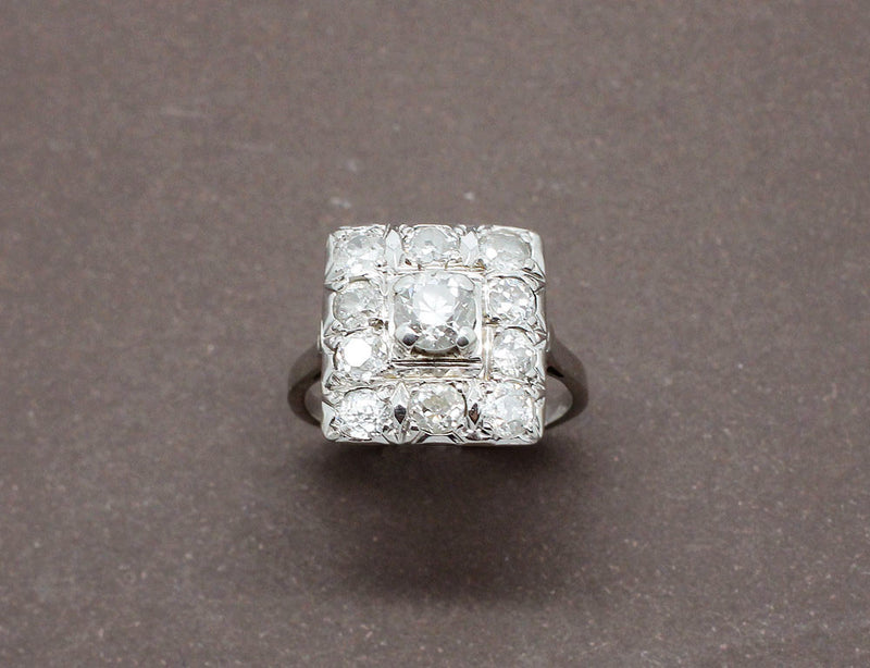 Bague Plateau Art Déco Diamants