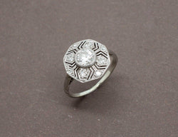 Bague Art Déco Diamants Or et Platine