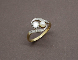 Toi et Moi Ancien Diamants et Perle