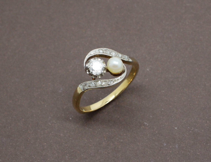 Toi et Moi Ancien Diamants et Perle